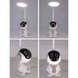 Lampa de birou, Jumi, model astronaut, lumina LED reglabila, brat ajustabil, alb, 11x32 cm