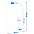 Lampa de birou, Jumi, model astronaut, lumina LED reglabila, brat ajustabil, alb, 11x32 cm