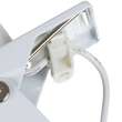 Lampa de birou cu clips, brat flexibil, 3 culori lumina, 10 niveluri, USB, alb, 45 cm, Izoxis