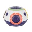 Lampa de noptiera cu proiector, muzicala, 4 moduri, 3xAA, mov si alb, 18x14 cm