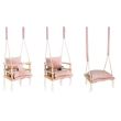 Leagan pentru copii, 3 in 1, lemn, roz, max 30 kg, 34x34x26 cm, Kruzzel 
