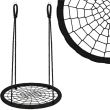 Leagan suspendat, cuib de barza, tip panza paianjen, negru, max 200 kg, 120 cm, Springos 