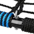 Leagan suspendat, cuib de barza, tip panza paianjen, negru si albastru, max 150 kg, 100 cm, Springos 