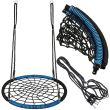 Leagan suspendat, cuib de barza, tip panza paianjen, negru si albastru, max 150 kg, 100 cm, Springos 