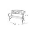 Banca de gradina, spatar structura metalica ADELA 120x56x87 cm