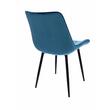Scaun bucatarie/living, Jumi, Misty, catifea, metal, albastru, 53x63x83 cm