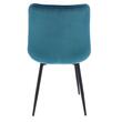 Scaun bucatarie/living, Jumi, Misty, catifea, metal, albastru, 53x63x83 cm