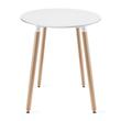 Masa stil scandinav, Artool, Kami, rotunda, MDF si lemn, alb, 60x74 cm