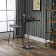 Masa bar/living, reglabila, blat MDF, metal, negru, 60x60x82-103 cm