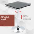 Masa bar/living, reglabila, blat MDF, metal, negru, 60x60x82-103 cm
