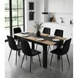 Masa pentru sufragerie/living, Artool, cu blat extensibil, pal, negru si stejar artizanal, 120-160x80x75 cm