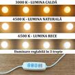 Masa de toaleta/machiaj, Vanessa, alba, sertare lucioase, cu oglinda si LED-uri, 130x43x143 cm
