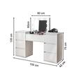 Masa de toaleta/machiaj + scaun Alba, alb, cu oglinda si LED-uri, Silvia, 155x42x135 cm
