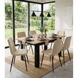 Masa pentru sufragerie/living, Artool, cu blat extensibil, pal, negru si craft, 120-160x80x75 cm