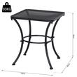 Masa gradina/terasa/balcon pentru exterior, patrata, metalica, negru, 45x45x50 cm