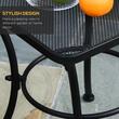 Masa gradina/terasa/balcon pentru exterior, patrata, metalica, negru, 45x45x50 cm