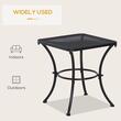 Masa gradina/terasa/balcon pentru exterior, patrata, metalica, negru, 45x45x50 cm
