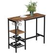 Masa pentru bucatarie/living/bar, Artool, inalta, pal, otel, cu suport pahare si sticle, 3 rafturi, maro rustic, 110x40x90 cm