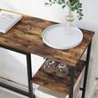 Masa pentru bucatarie/living/bar, Artool, inalta, pal, otel, cu suport pahare si sticle, 3 rafturi, maro rustic, 110x40x90 cm