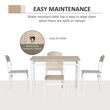 Masa pentru sufragerie/bucatarie + 4 scaune, MDF, metal, maro si alb, 105x65x76.5 cm