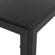 Masa pentru sufragerie/bucatarie + 4 scaune, metal, piele PU, blat sticla, negru, 120x70x75 cm
