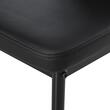 Masa pentru sufragerie/bucatarie + 4 scaune, metal, piele PU, blat sticla, negru, 120x70x75 cm