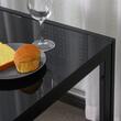 Masa pentru sufragerie/bucatarie + 4 scaune, metal, piele PU, blat sticla, negru, 120x70x75 cm