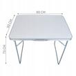Masa pliabila gradina, camping, pescuit, Trizand, aluminiu, tip valiza, alb, 80x60x70 cm