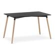 Masa stil scandinav, Artool, dreptunghiulara, MDF si lemn, negru, 120x80x75 cm