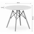 Masa stil scandinav, Artool, rotund, MDF si lemn, alb, 60x50 cm