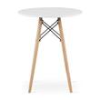 Masa stil scandinav, Artool, rotund, MDF si lemn, alb, 60x72 cm
