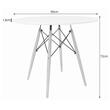 Masa stil scandinav, Artool, rotund, MDF si lemn, alb, 90x72 cm