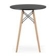 Masa stil scandinav, Artool, rotund, MDF si lemn, negru, 60x72 cm