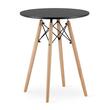 Masa stil scandinav, Artool, rotund, MDF si lemn, negru, 60x72 cm