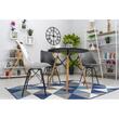 Masa stil scandinav, Artool, rotund, MDF si lemn, negru, 80x72 cm