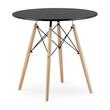Masa stil scandinav, Artool, rotund, MDF si lemn, negru, 80x72 cm