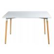 Masa stil scandinav, dreptunghiulara, MDF si lemn, alb, 120x80x75 cm