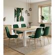 Masa pentru sufragerie/living, Artool, cu blat extensibil, pal, alb si stejar Sonoma, 120-160x80x75 cm
