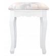 Masa de toaleta/machiaj, Antonia + taburet Vintage, alb, cu oglinda si LED-uri, 155x42x135 cm