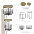 Masuta gradina/terasa/balcon, cu cos depozitare metalic, rotunda, negru si maro deschis, set 2 marimi