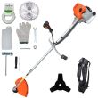 Motocoasa, trimmer, pe benzina, pentru iarba, 2500 W, 3.4 CP, cu accesorii, Tatta