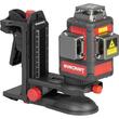 Nivela laser, verde, 360°, 3x3D, 20V Li-ion (acumulator neinclus), cu suport magnetic, geanta, ochelari, placa tinta, 50 m, Worcraft