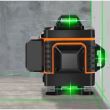 Nivela laser, verde, 360°, 4D, cu acumulator, incarcator, suport magnetic, 25 m, Bigstren 