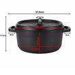 Oala de aluminiu cu capac, negru, 4 L, 25 cm, Verk Group