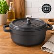Oala de aluminiu cu capac, negru, 4 L, 25 cm, Verk Group