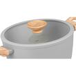 Oala ceramica cu capac de sticla, manere lemn, 4 L, 24 cm, MagicHome Harmony