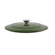 Oala de fonta emailata cu capac, maner din inox, verde, 5.5 L, Perfect Home