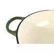 Oala de fonta emailata cu capac, maner din inox, verde, 5.5 L, Perfect Home