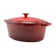 Oala de fonta emailata cu capac, rosie, 6.2 L, Perfect Home