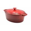 Oala de fonta emailata cu capac, rosie, 8.5 L, Perfect Home